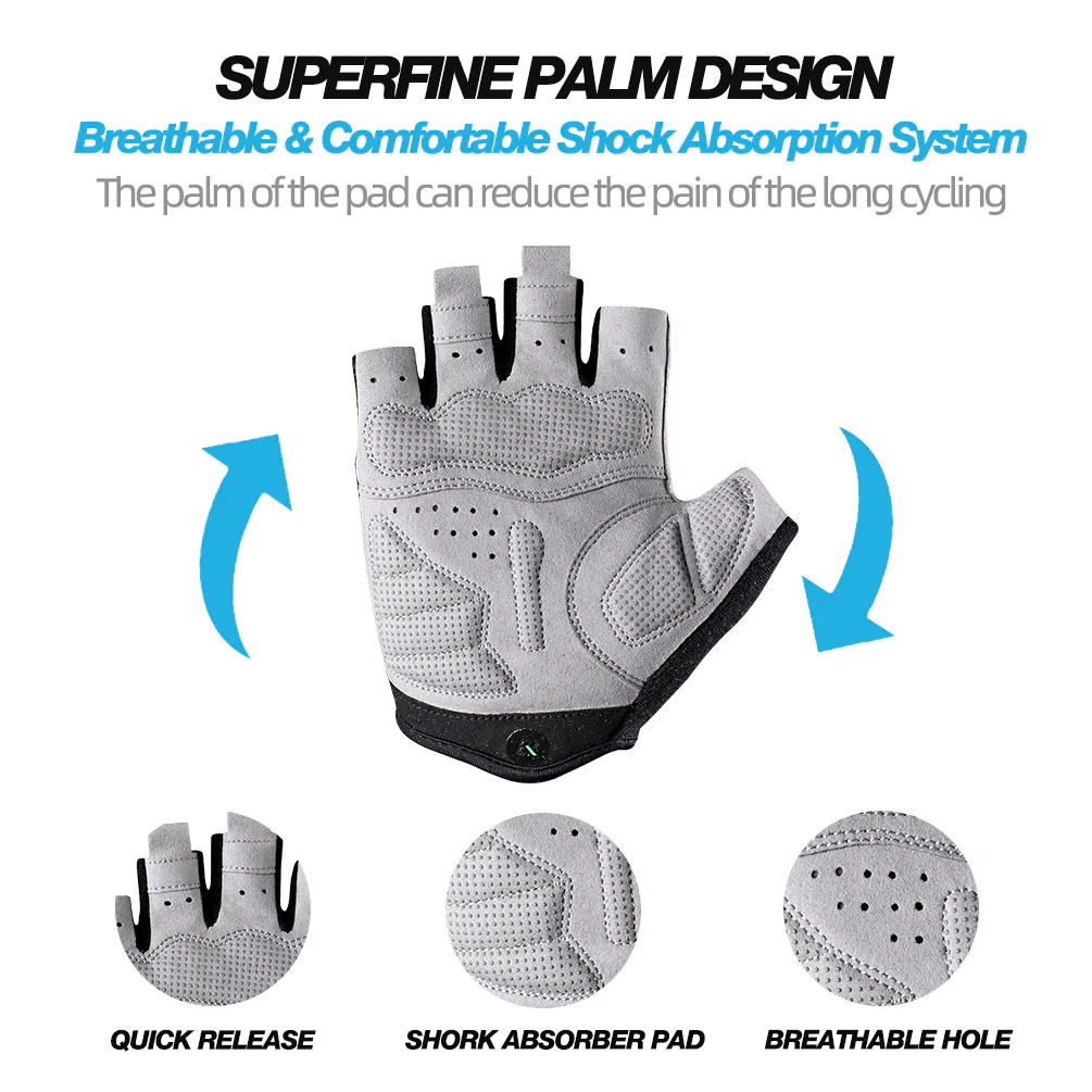 ROCKBROS Half Finger Cycling Short Gloves Shockproof Gloves - Image 5