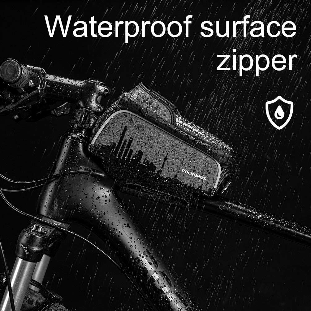 ROCKBROS Mobile Phone Bag Bike Bicycle Cycling Frame Bag Waterproof Touch Screen Fit 6.5in - Image 3
