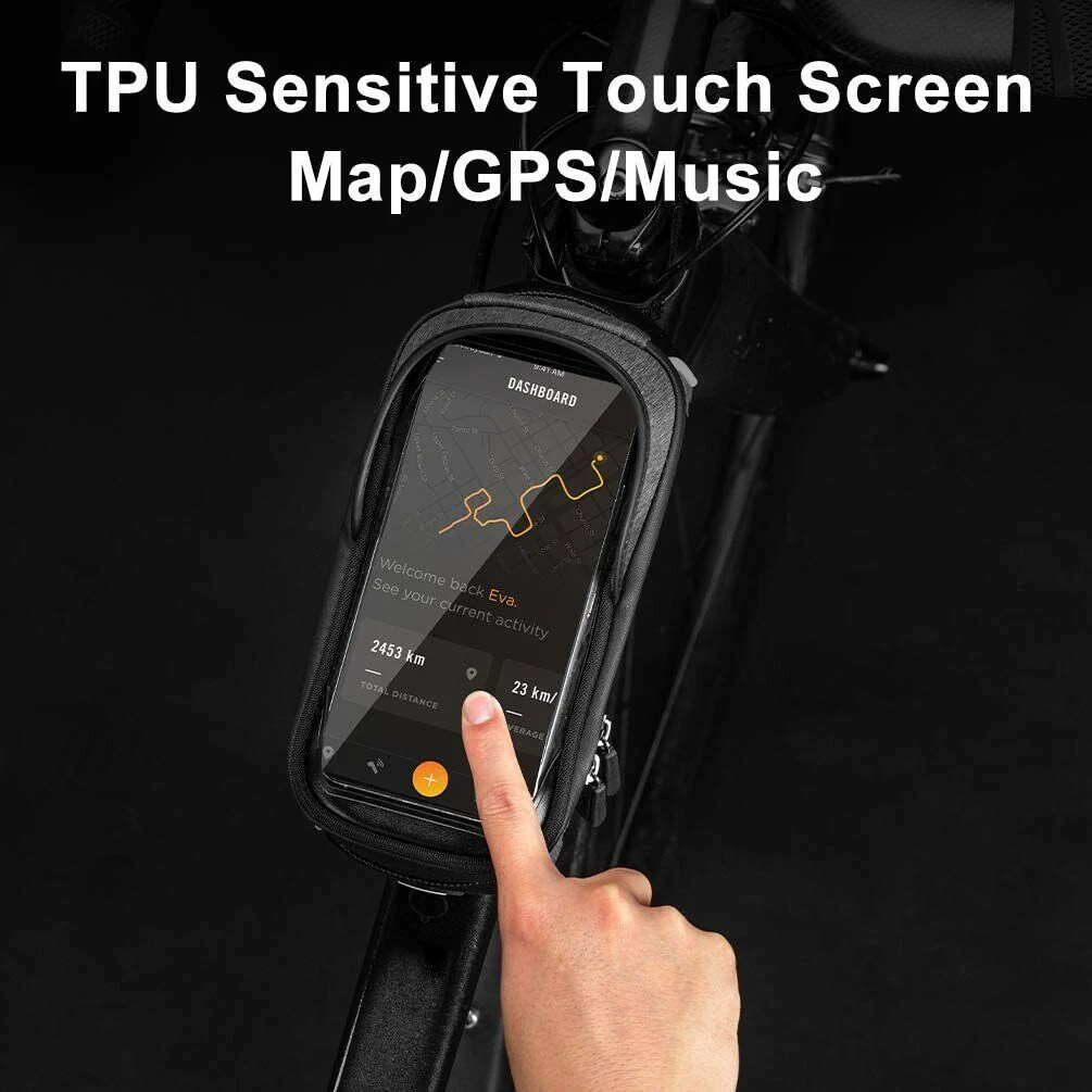 ROCKBROS Mobile Phone Bag Bike Bicycle Cycling Frame Bag Waterproof Touch Screen Fit 6.5in - Image 4
