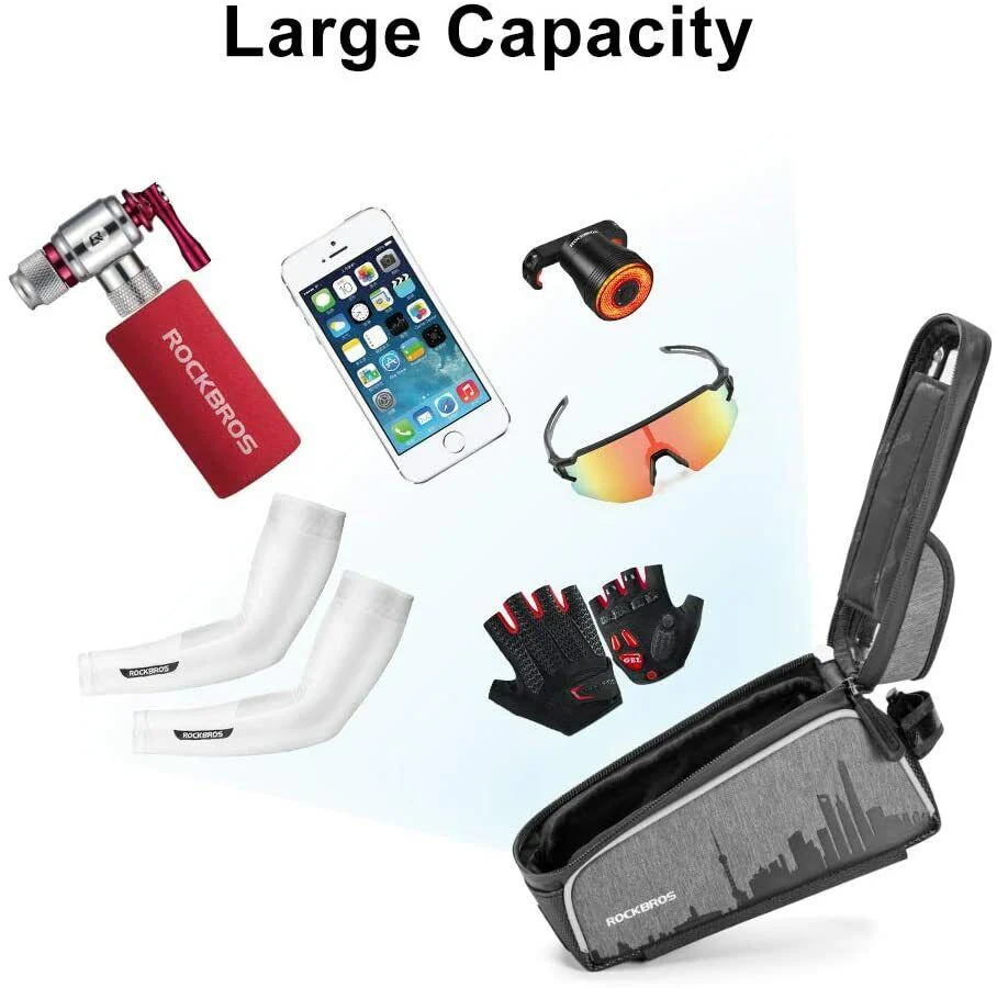 ROCKBROS Mobile Phone Bag Bike Bicycle Cycling Frame Bag Waterproof Touch Screen Fit 6.5in - Image 5