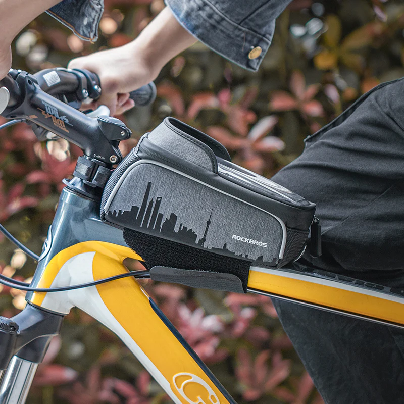 ROCKBROS Mobile Phone Bag Bike Bicycle Cycling Frame Bag Waterproof Touch Screen Fit 6.5in - Image 7