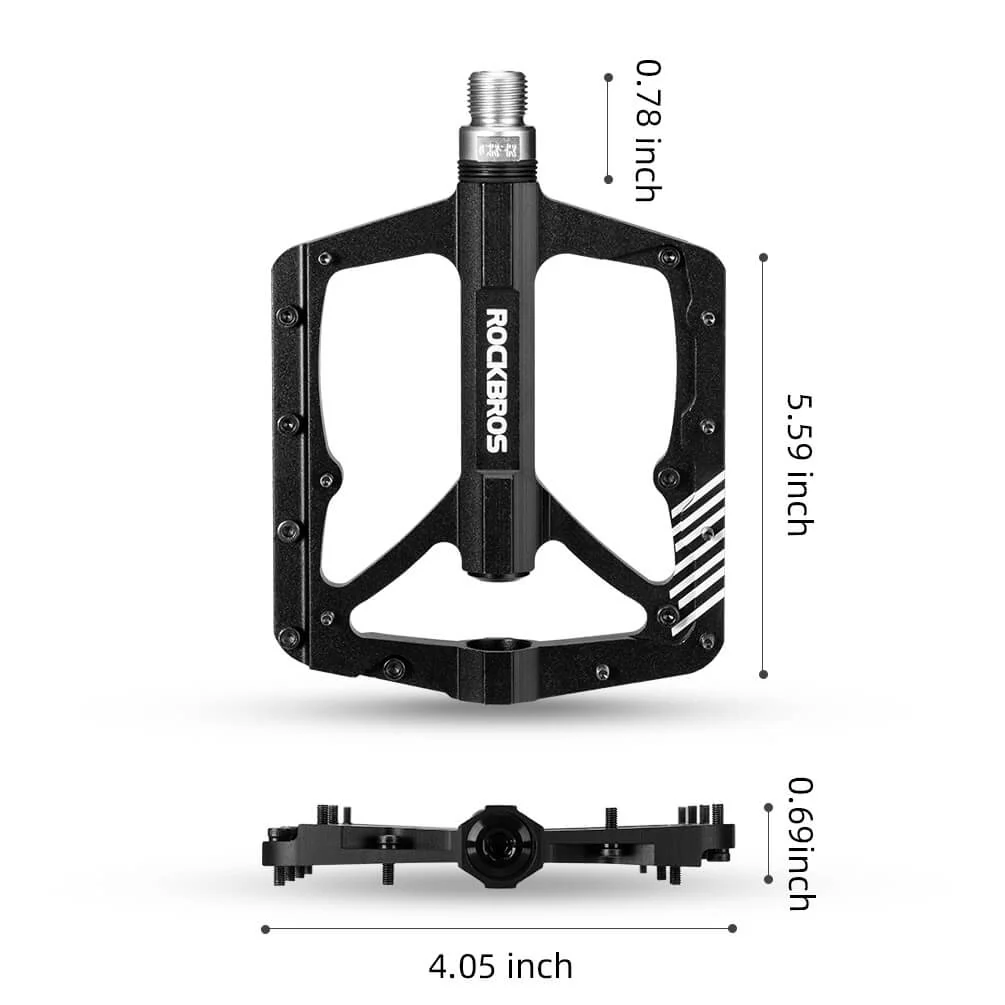ROCKBROS Mountain Bike Aluminum Alloy Pedals with Bearing, Non-Slip Design - Image 12