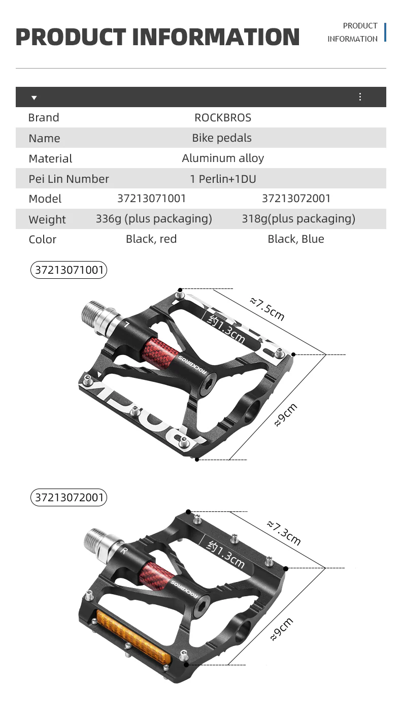 ROCKBROS Lightweight Flat Bike Pedals in Various Colours (Pair) - Image 11