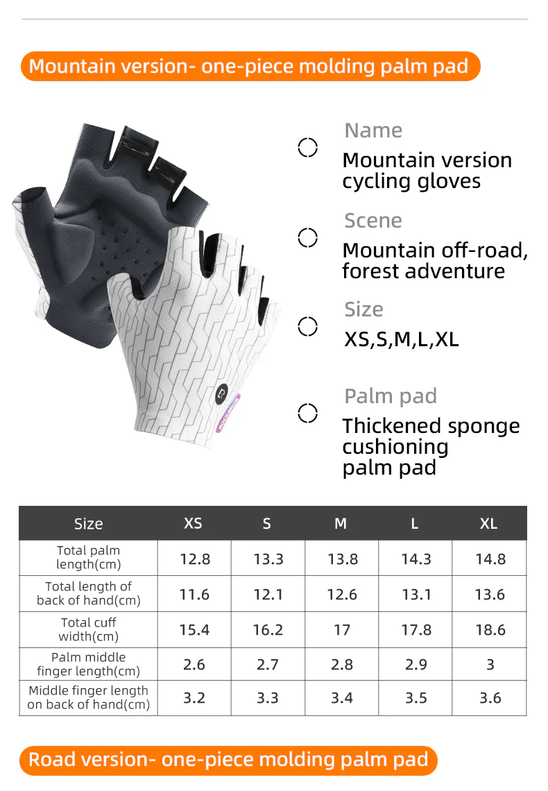 ROCKBROS Mountain Road Cycling Fingerless Gloves Shockproof Breathable Non-Slip - Image 13