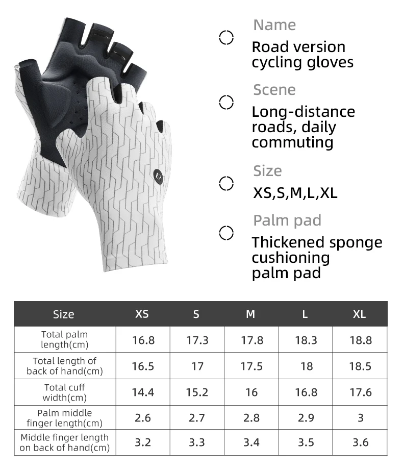 ROCKBROS Mountain Road Cycling Fingerless Gloves Shockproof Breathable Non-Slip - Image 14