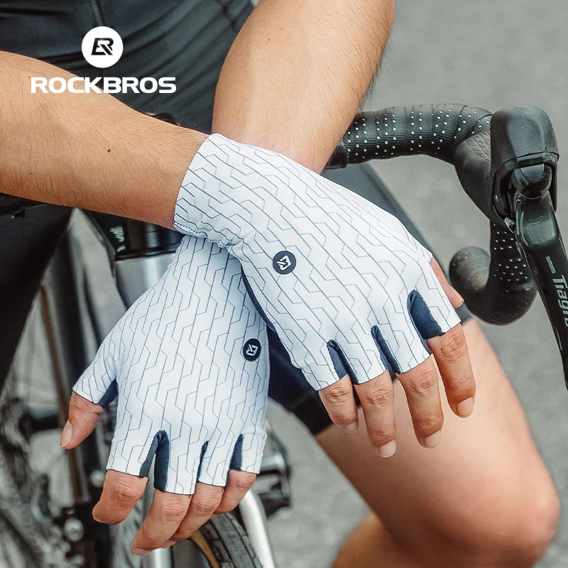 ROCKBROS Mountain Road Cycling Fingerless Gloves Shockproof Breathable Non-Slip - Image 4