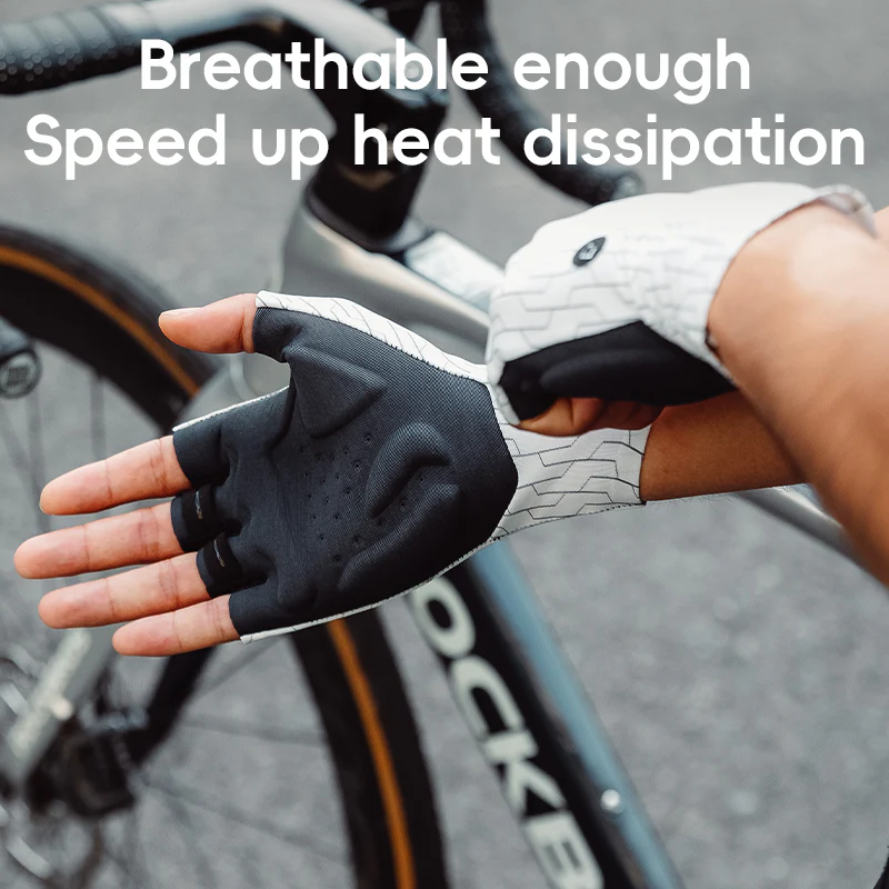 ROCKBROS Mountain Road Cycling Fingerless Gloves Shockproof Breathable Non-Slip - Image 6