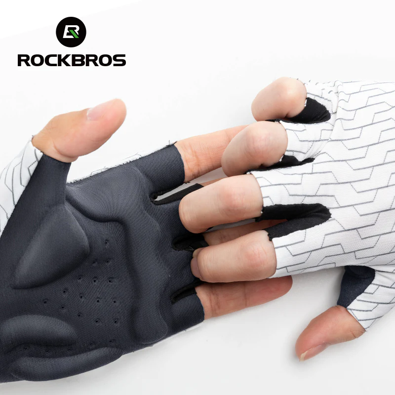 ROCKBROS Mountain Road Cycling Fingerless Gloves Shockproof Breathable Non-Slip - Image 7