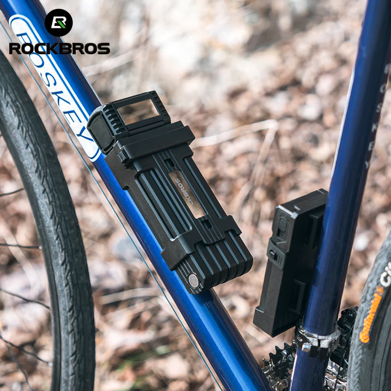 ROCKBROS MTB Road Bike Lock Key Folding Lock E-Bike Motorcycle Steel Lock Portable Antirust Anti-theft - Image 11