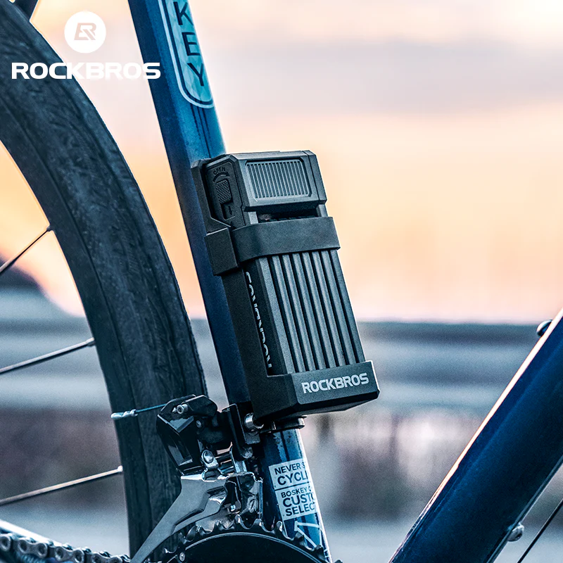 ROCKBROS MTB Road Bike Lock Key Folding Lock E-Bike Motorcycle Steel Lock Portable Antirust Anti-theft - Image 4