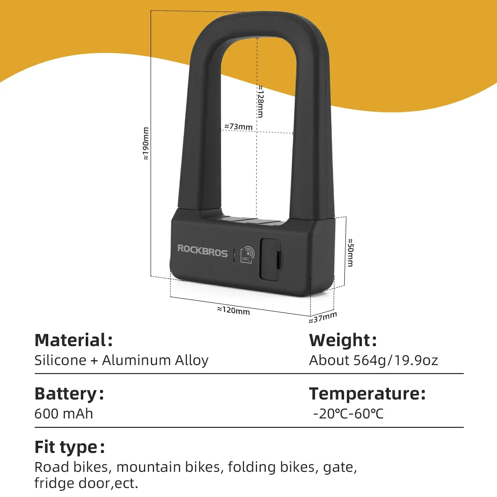 NFC Smart Bike U Lock – Heavy Duty Anti-Theft - Image 7