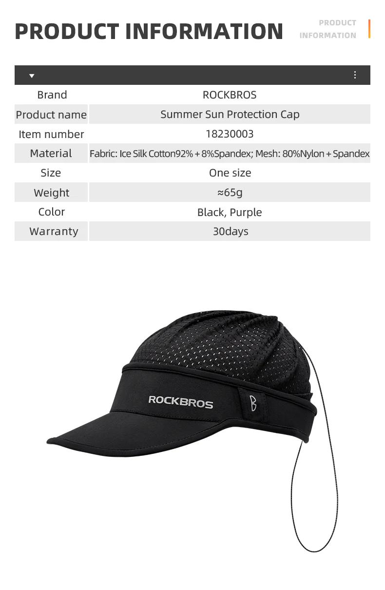 ROCKBROS Outdoor Cycling Hats Ice Silk Sunshade Cap Spring Summer Cap Breathable - Image 9