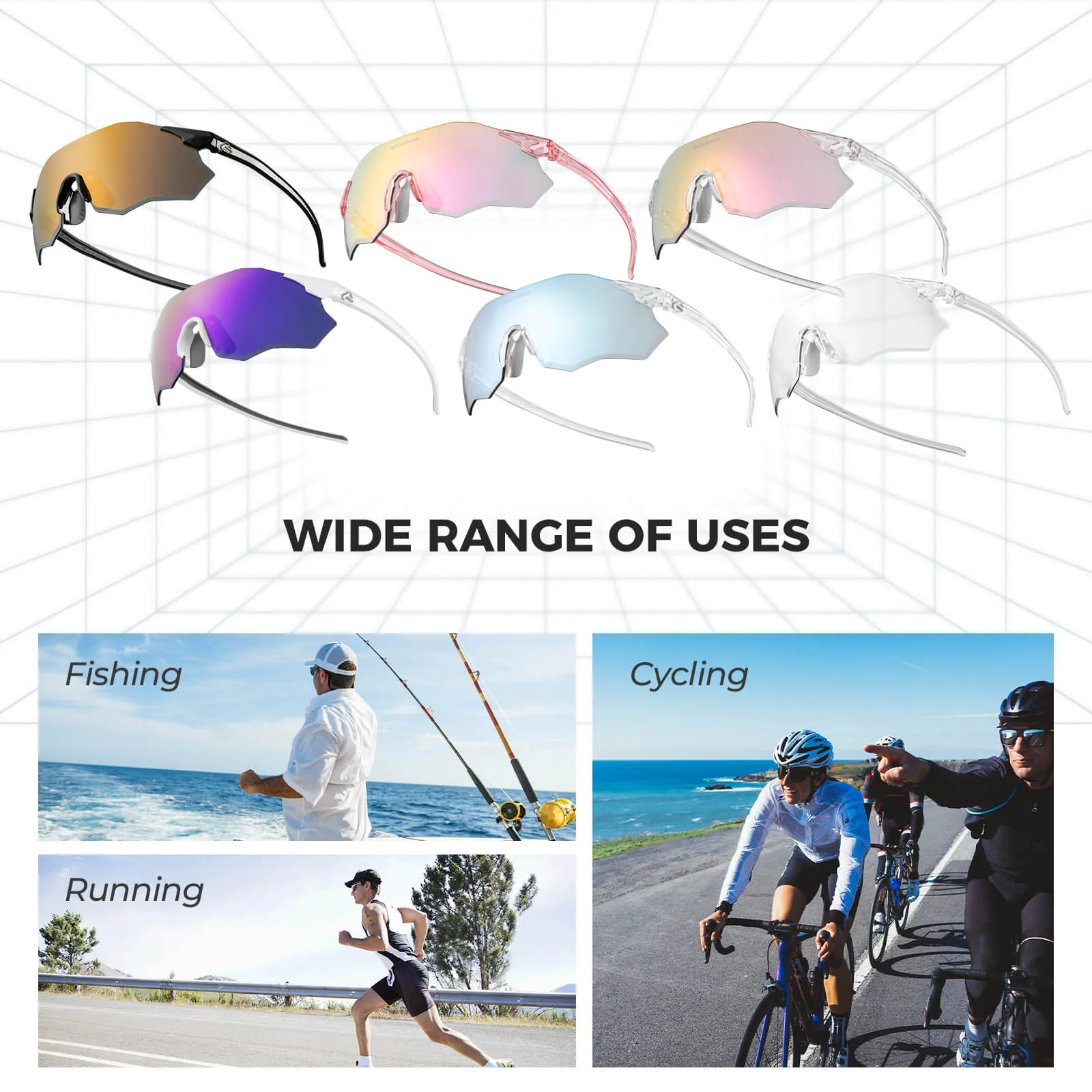 ROCKBROS Photochromic Cycling Glasses UV400 Protection TR90 Frame - Image 20