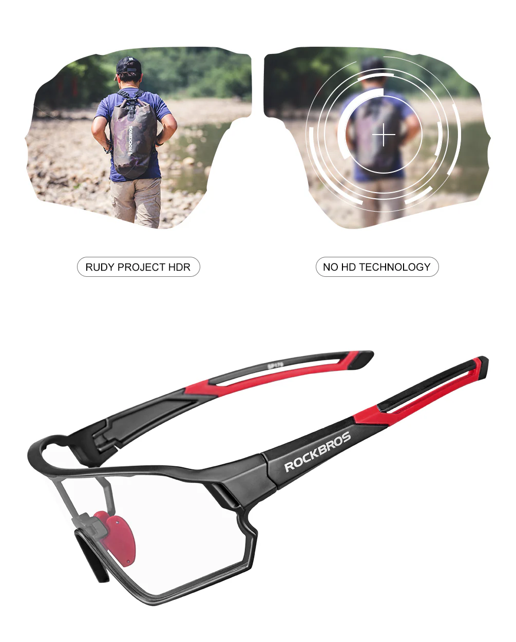 ROCKBROS Photochromic Full Frame Cycling Sunglasses - Image 7