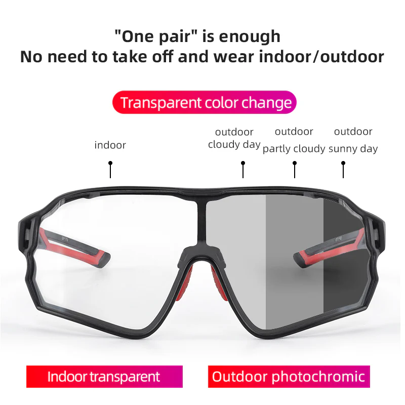 ROCKBROS Photochromic Full Frame Cycling Sunglasses - Image 8