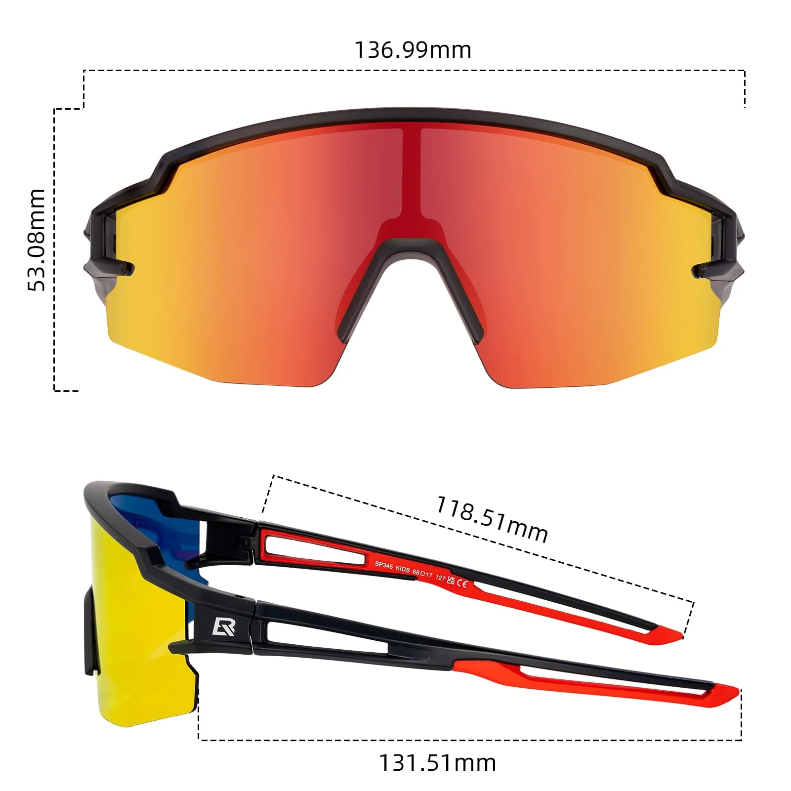 ROCKBROS Polarized Youth Kids UV400 Cycling Sports Sunglasses for Boys Girls Age 8-14 - Image 6