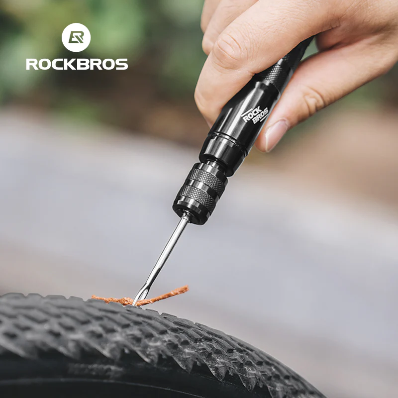 ROCKBROS Portable Bicycle Bike Tire Repair Patch Tool Aluminum Alloy Compact - Image 3