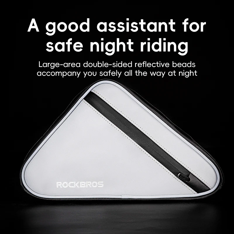 ROCKBROS Reflective Bike Frame Cycling Triangle Bag 0.9L - Image 4