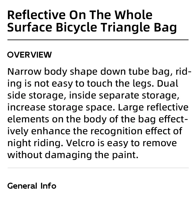 ROCKBROS Reflective Bike Frame Cycling Triangle Bag 0.9L - Image 7