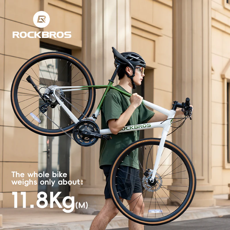 ROCKBROS RIDA-P2E 700C Road Bike Flat Handlebar 8 Speed Aluminum Alloy - Image 4