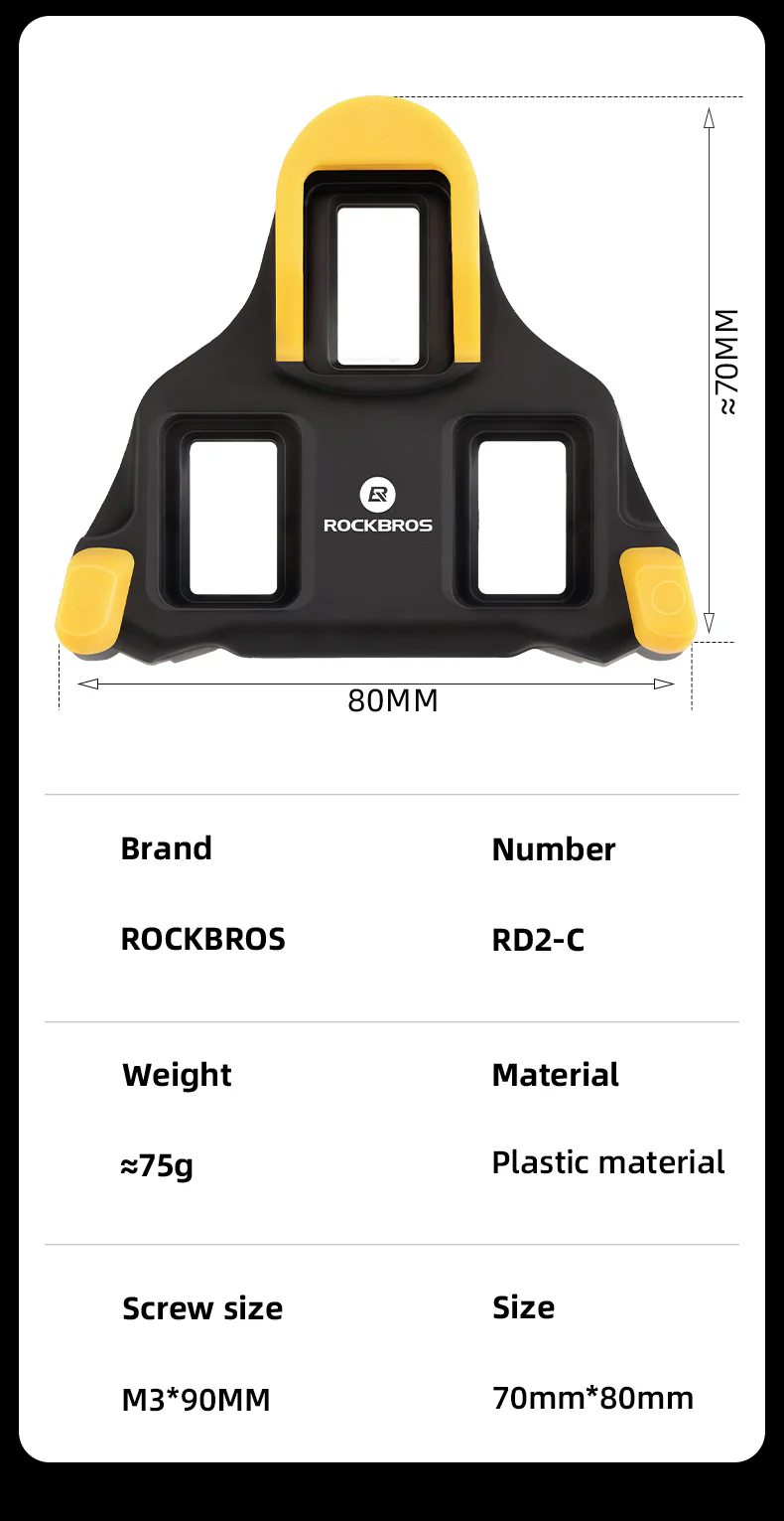 ROCKBROS Road Bike Bicycle Pedals Cleats Set 6 Degree Float For Shimano SPD - Image 18