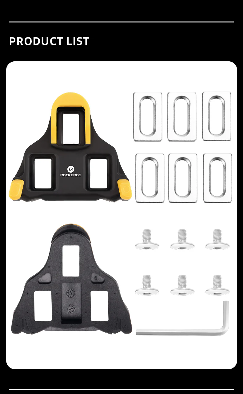 ROCKBROS Road Bike Bicycle Pedals Cleats Set 6 Degree Float For Shimano SPD - Image 19