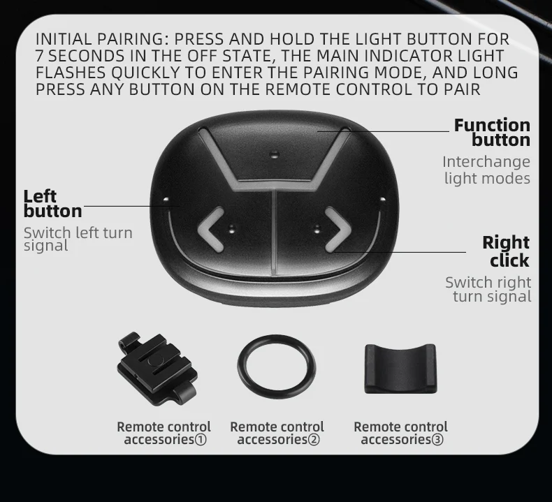 ROCKBROS REX01 Bike Bicycle Tail Light with Turn Signals Remote Control - Image 15