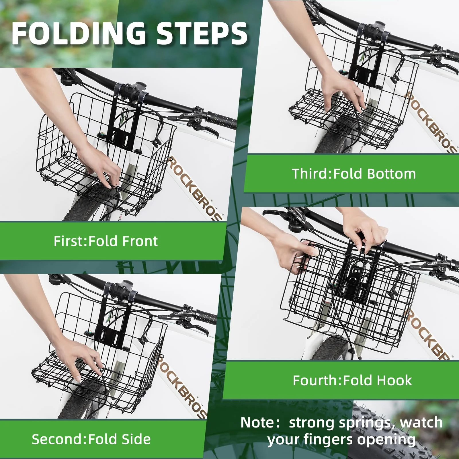 ROCKBROS Sturdy Folding Bike Basket - Image 6