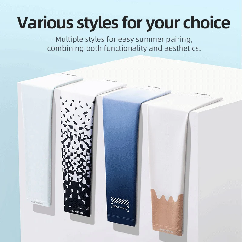 ROCKBROS Sun Protection Arm Sleeves Cooling Running - Image 30