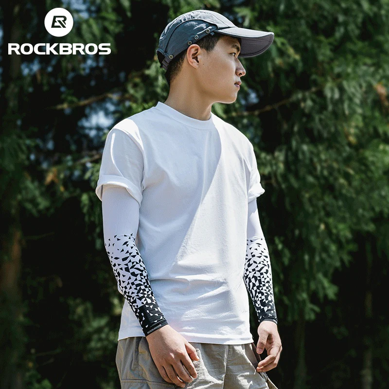 ROCKBROS Sun Protection Arm Sleeves Cooling Running - Image 34