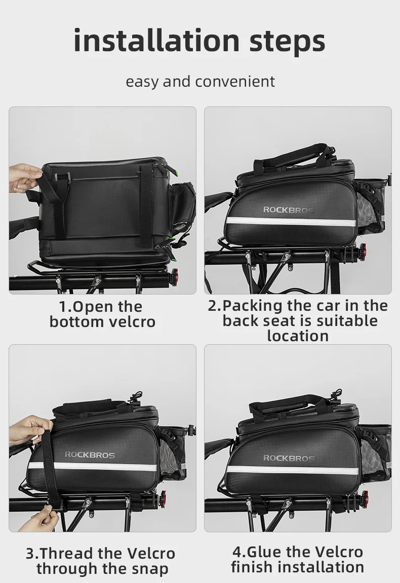 ROCKBROS Deluxe Bicycle Pannier Bike Bag with Extendable Compartments - Image 16