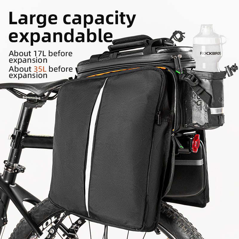 ROCKBROS Deluxe Bicycle Pannier Bike Bag with Extendable Compartments - Image 9