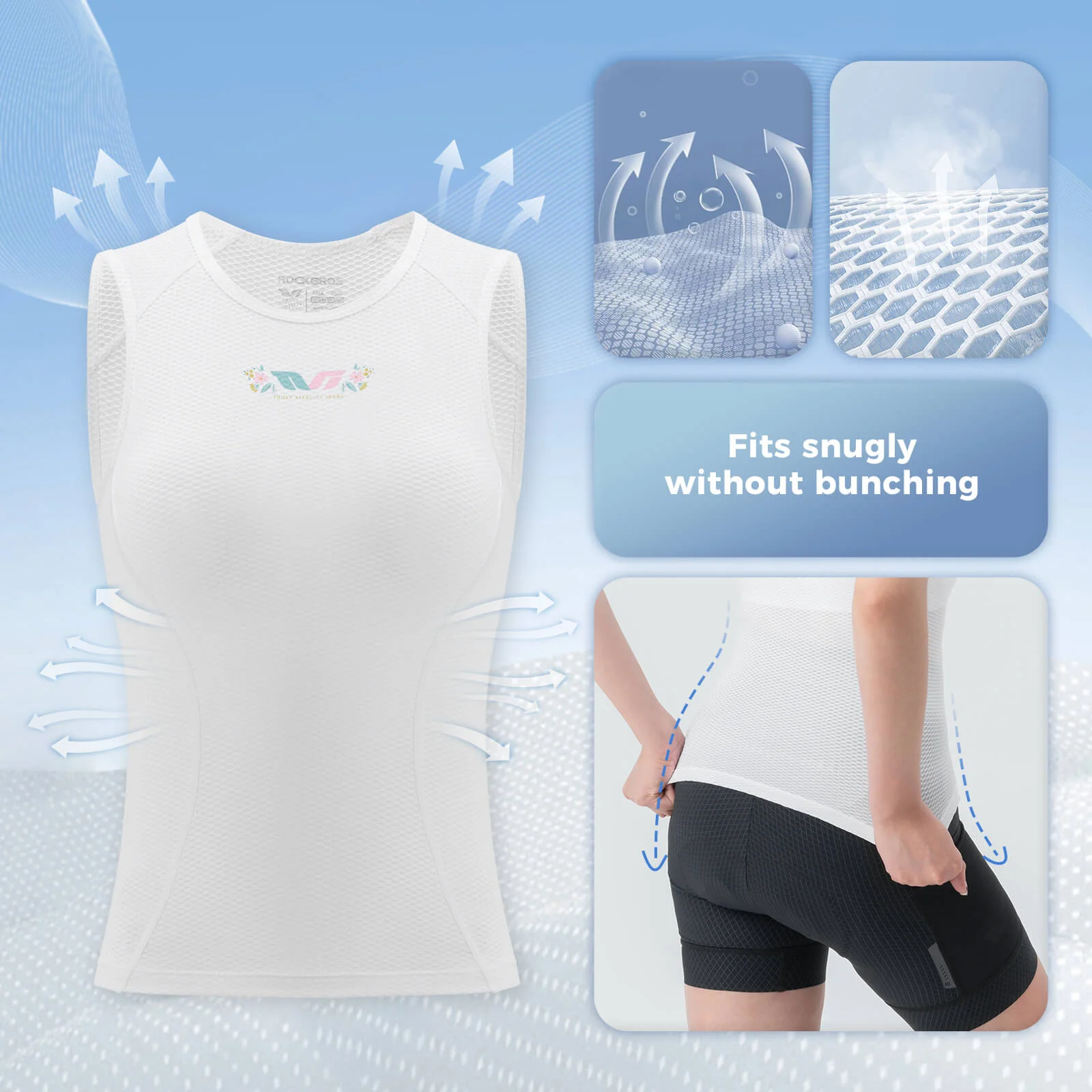 ROCKBROS TVI Women Cycling Base Layer Breathable Sweat-wicking Sporty Vest - Image 3