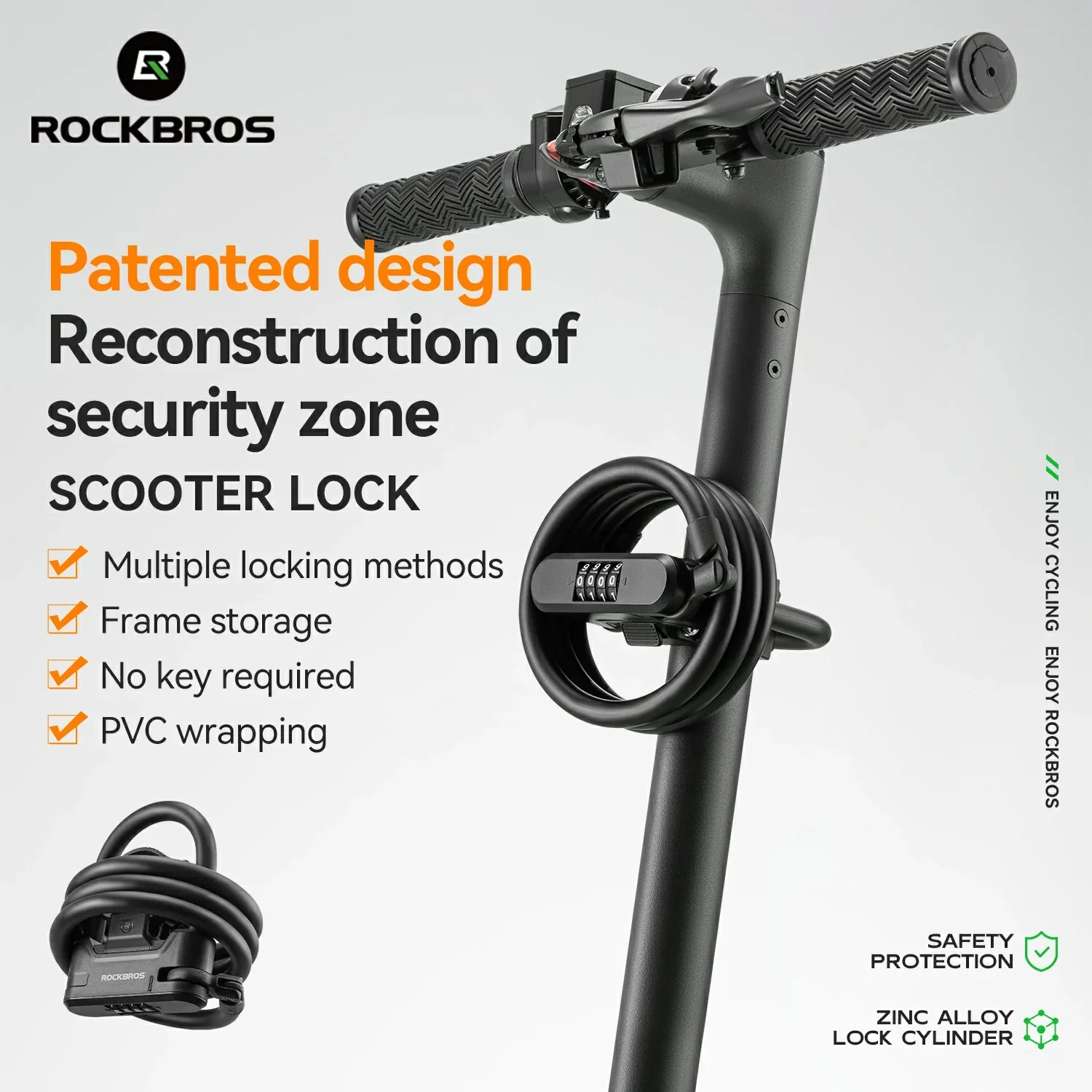 Keyless Scooter Cable Lock U-Lock - Image 4