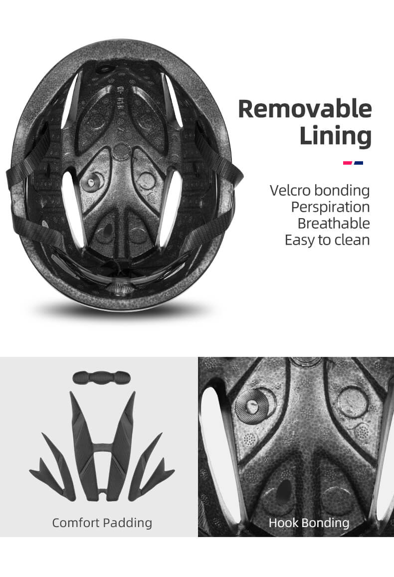 ROCKBROS Ultralight Magnetic Goggles Rear Light Cycling Helmet - Image 14