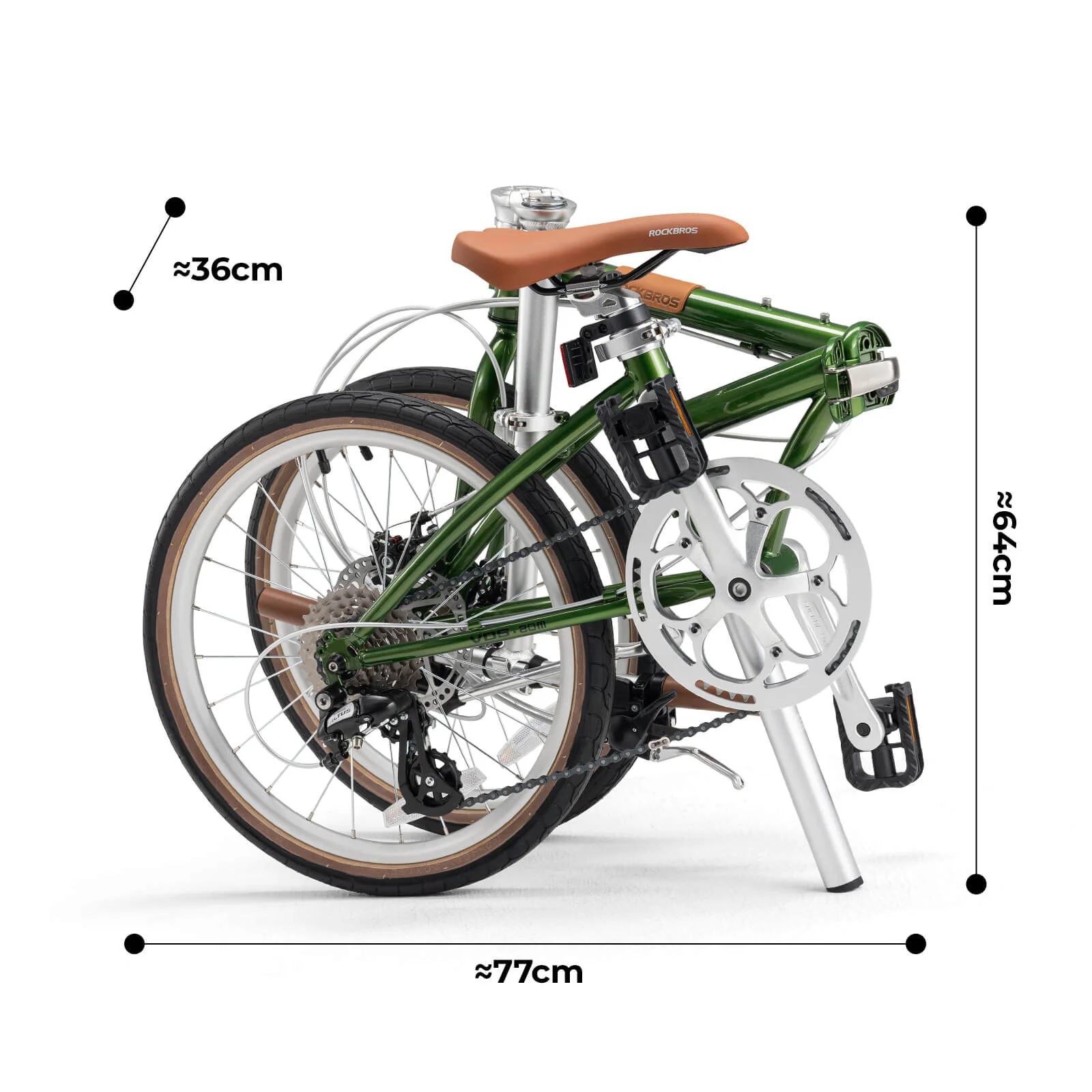 ROCKBROS VDS 20 Inch Folding Bike 8 Speed 11-32T Cassette Disc Brake - Image 3
