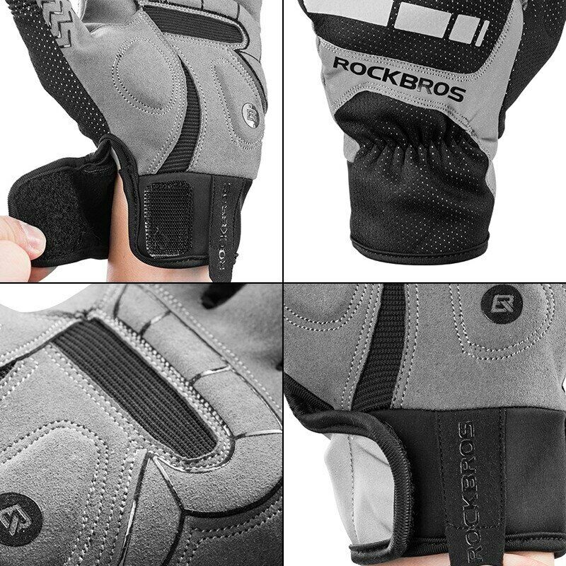 ROCKBROS Winter Touch Screen Gloves Snowboard Thermal Gloves waterproof-S173BGR - Image 6