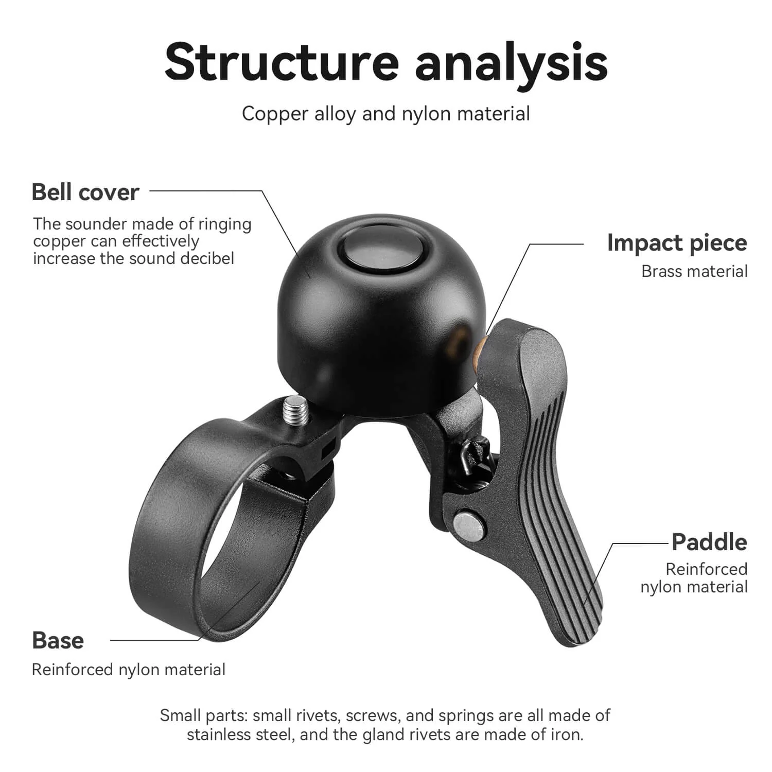 ROCKRBOS Road Bike Bell Bicycle Ring 27-30 mm Drop Bars - Image 6