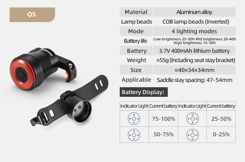 ROCKROS RHL1000 Lumens Headlight & Smart Taillight Set - Image 15