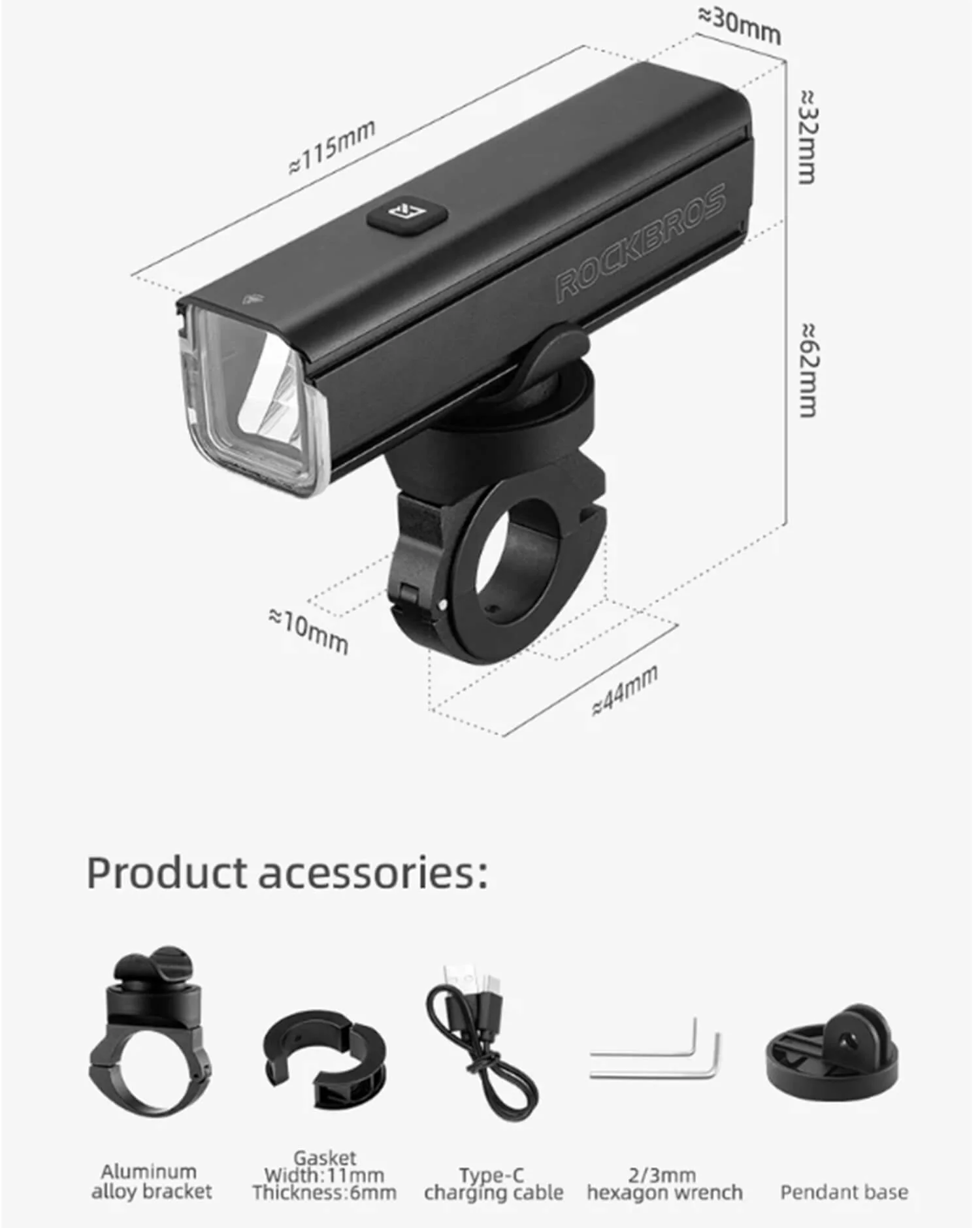 ROCKROS RHL1000 Lumens Headlight & Smart Taillight Set - Image 16