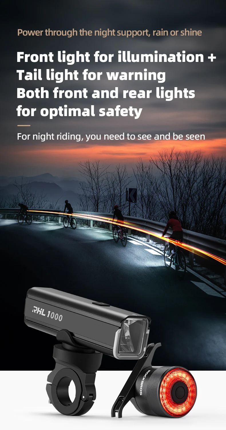 ROCKROS RHL1000 Lumens Headlight & Smart Taillight Set - Image 3