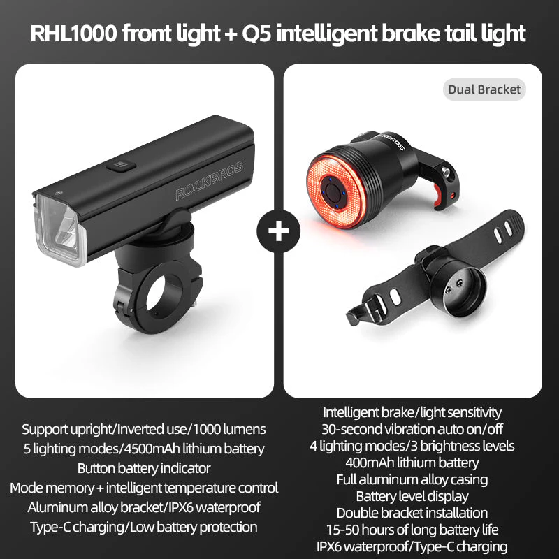 ROCKROS RHL1000 Lumens Headlight & Smart Taillight Set - Image 5
