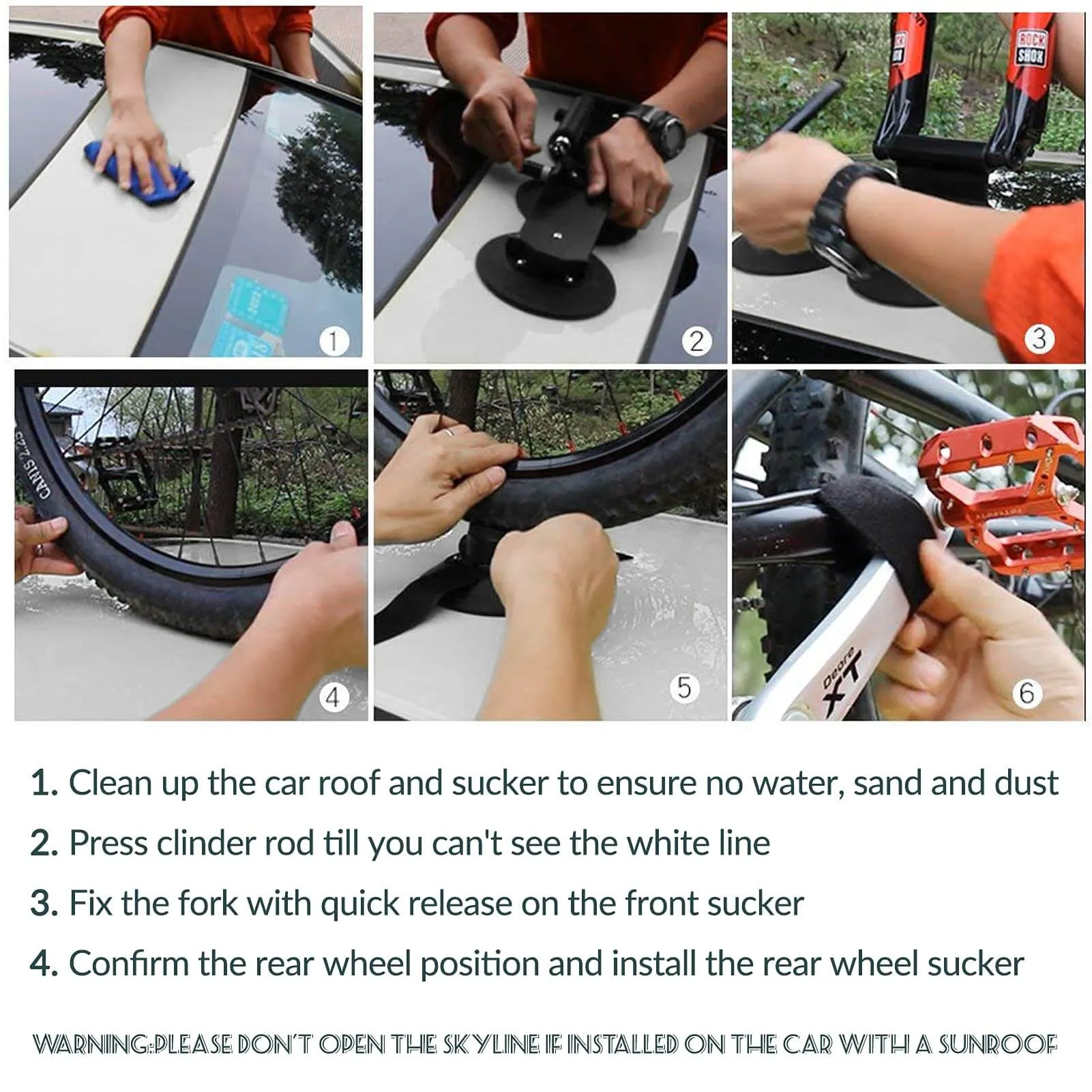 Suction Cup Car Roof Bike Rack Quick-Install Heavy Duty Mount for 1–3 Bikes - Image 15