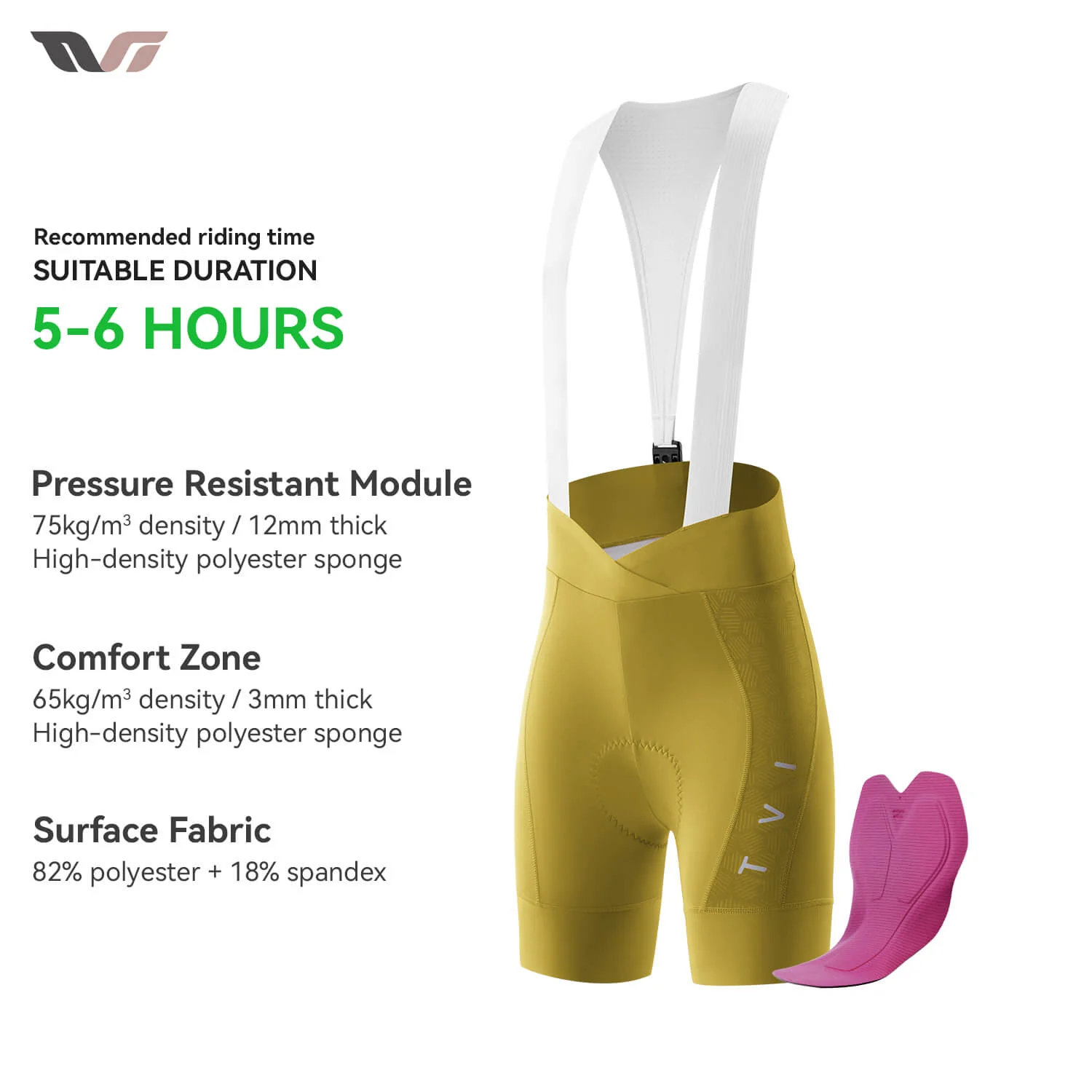 TVI Women’s Summer Performance Cycling Bib Shorts with Magnetic Clasp - Image 12