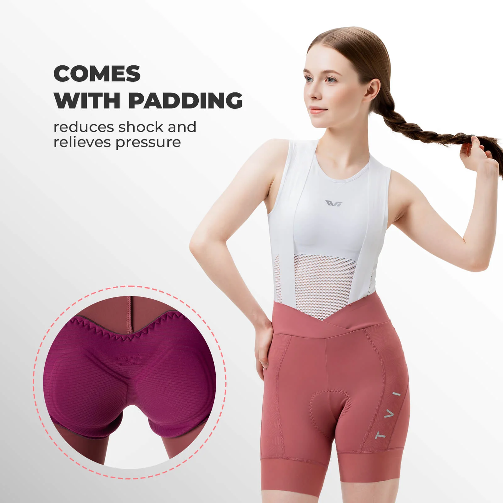 TVI Women’s Summer Performance Cycling Bib Shorts with Magnetic Clasp - Image 17