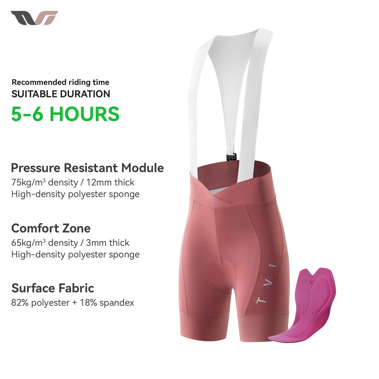 TVI Women’s Summer Performance Cycling Bib Shorts with Magnetic Clasp - Image 3