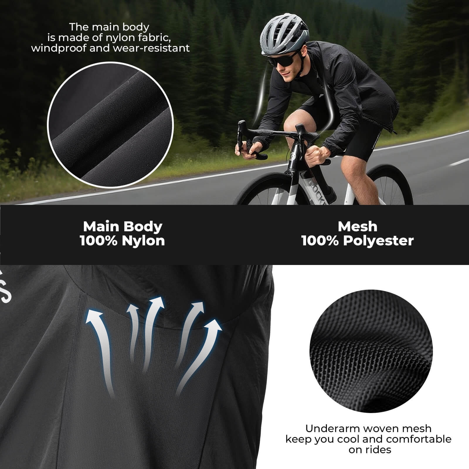 Ultralight Long Sleeve Cycling Jacket Packable Shell - Image 11