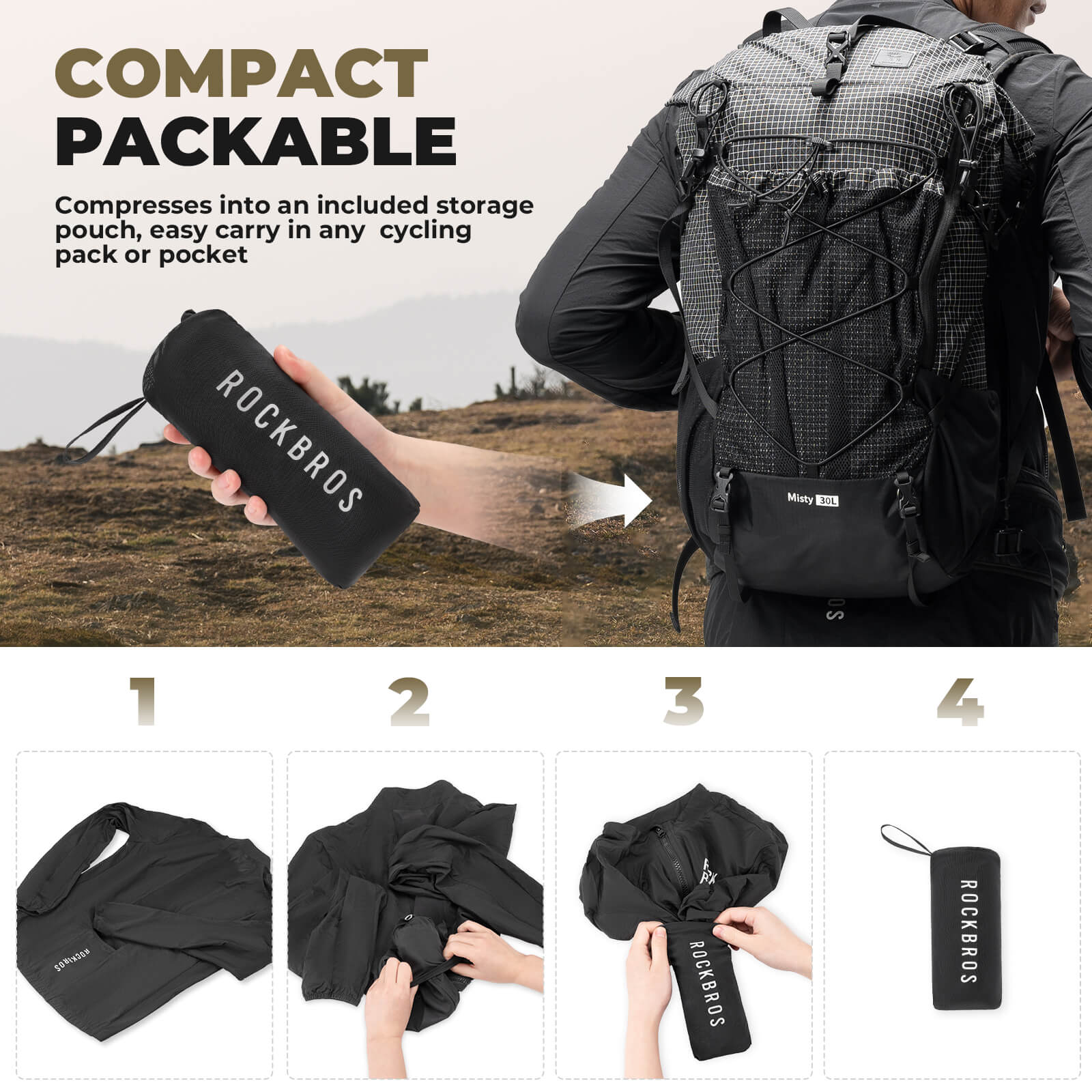 Ultralight Long Sleeve Cycling Jacket Packable Shell - Image 15