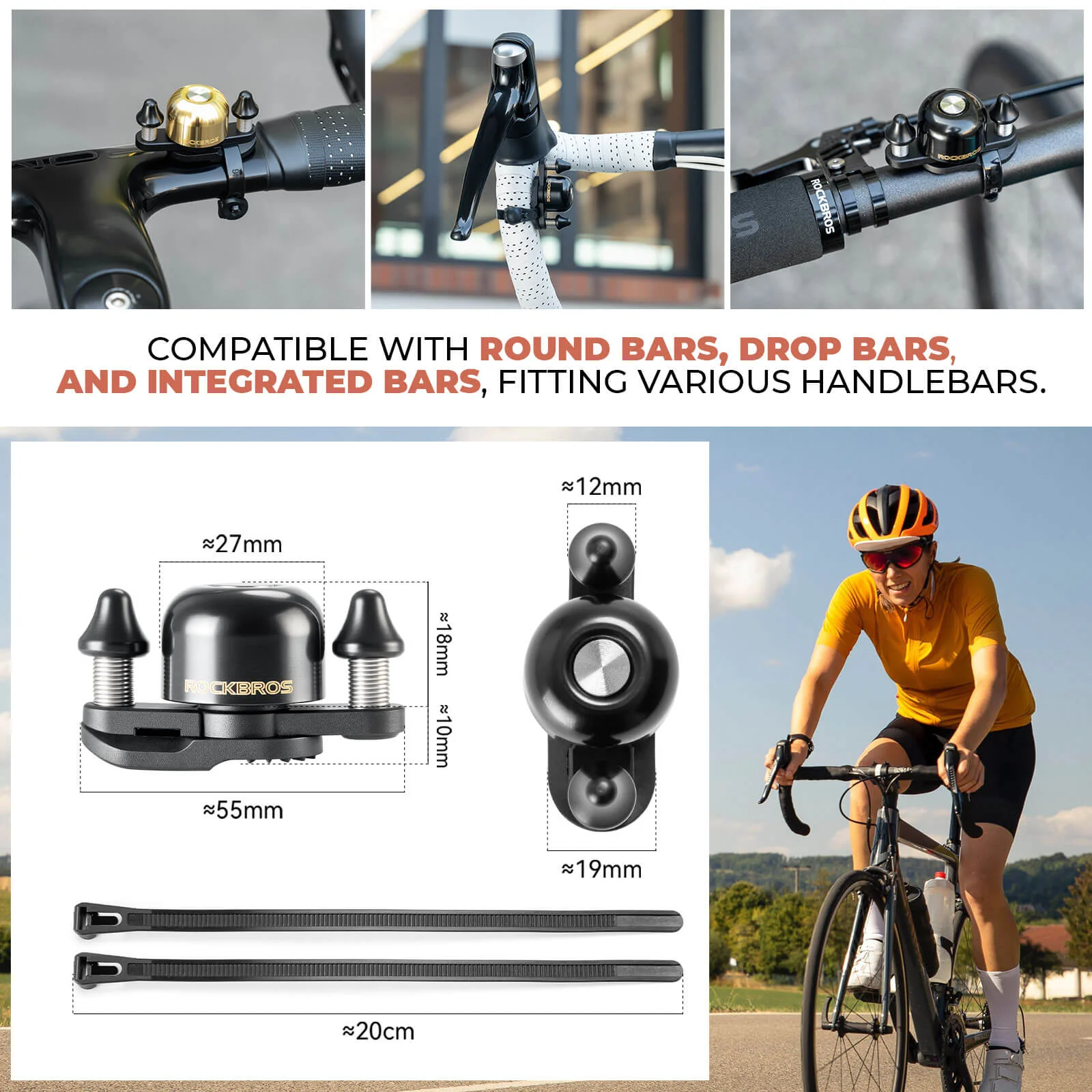 Urban Rider Twin Bike Bell Commuter Safety - Image 4